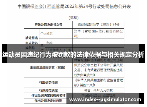 运动员因违纪行为被罚款的法律依据与相关规定分析